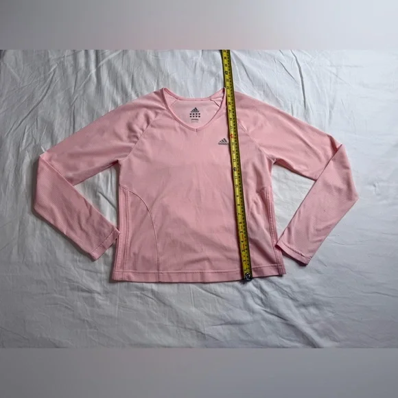 Adidas Pink Long Sleeve Performance Top Lightweight Running Activewear Shirt Med - Picture 8 of 10